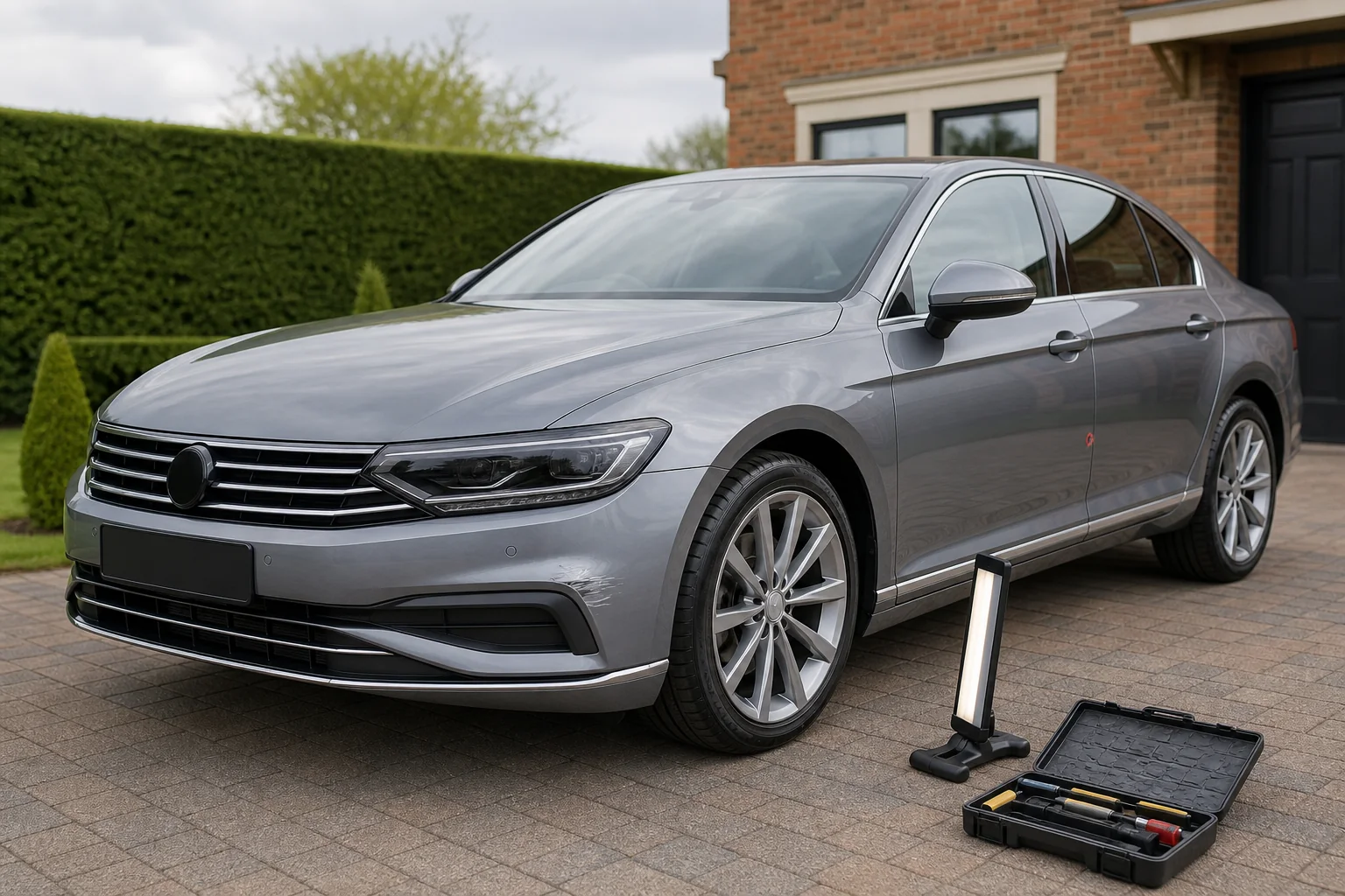 Carefully prepared modern vehicle ready for a lease return condition inspection